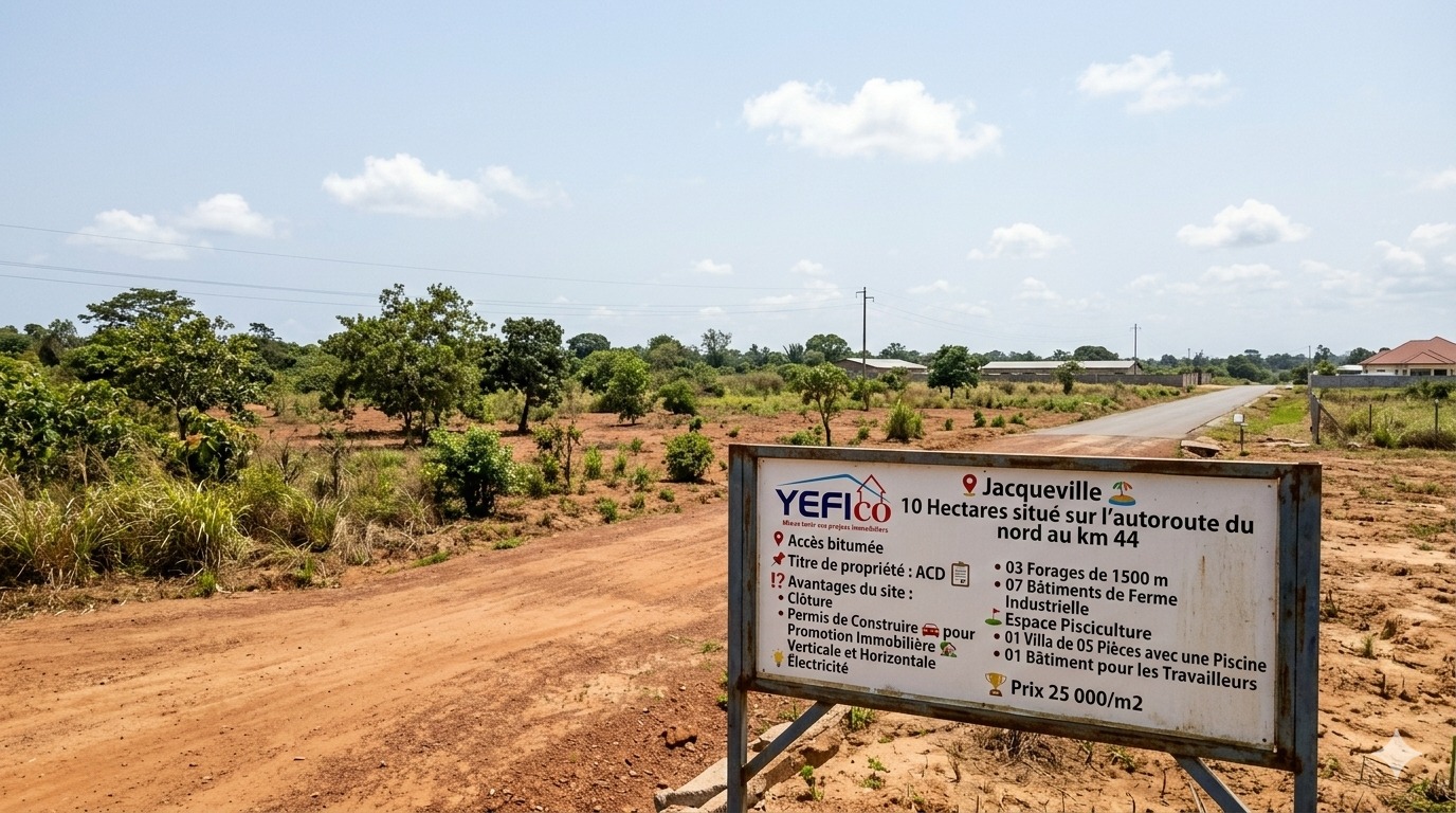 10 Hectares situé sur l’autoroute du nord au km 44